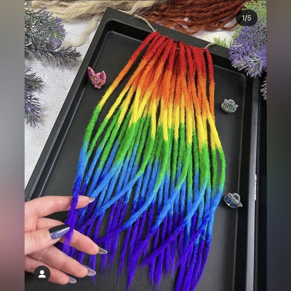 Lisa Frank rainbow 🌈 dreadlocs 30 for$250 only style on Poshmark one of a kind! - Picture 3 of 3